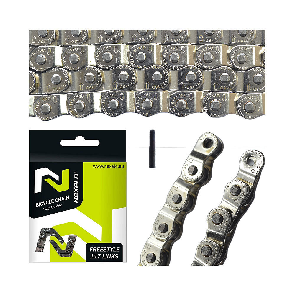 Łańcuch BMX MK918, 116 ogniw, 1-rzędowy, 1/2 x1/8 cal srebrny