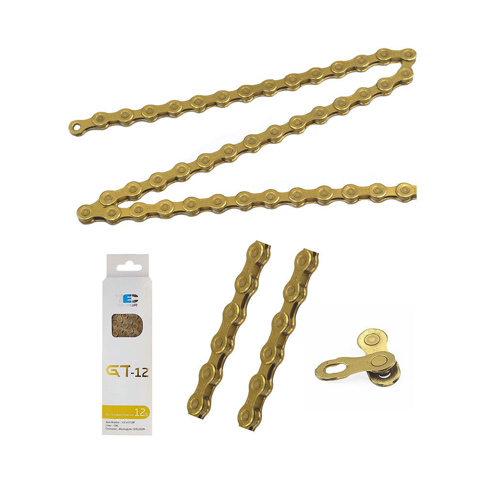 Łańcuch TEC MTB GT12, 126 ogniw+złącze, 12 rzędowy, 1/2x11/128 cal, KMC złoty