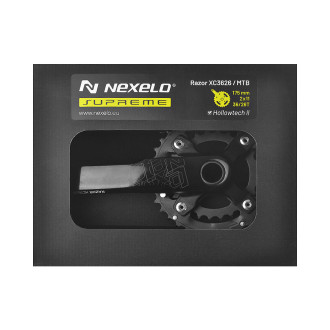 Mechanizm korbowy RAZOR XC3626 MTB, 2-rzędowa, 36/26T zębów, 175 mm czarna