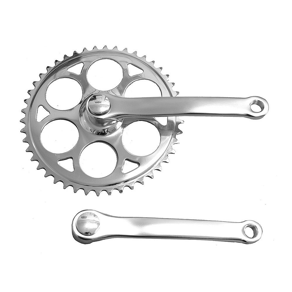 Mechanizm korbowy 1-rzędowy na kwadrat, stalowy, 46 zębów, 170 mm srebrny