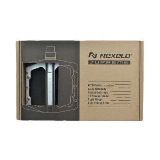 Pedały platformowe NEXELO SUPREME FREERIDE 112x101mm srebrne