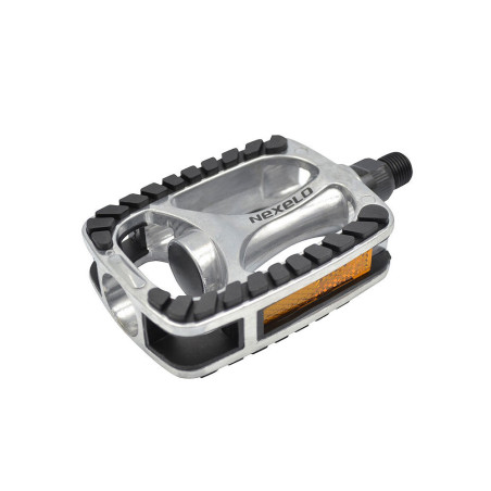 Pedały aluminiowe CITY/TREK 101x72mm srebne-czarne