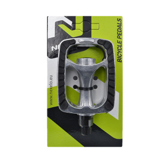 Pedały aluminiowe CITY/TREK 101x72mm srebne-czarne