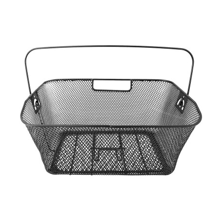 Koszyk tył na bagażnik, z siatki, stalowy, czarny 40 x 30 x 18 cm
