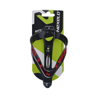 Koszyk bidonu plastikowy Nexelo czarno-czerwony