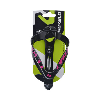 Koszyk bidonu plastikowy Nexelo czarno-różowy