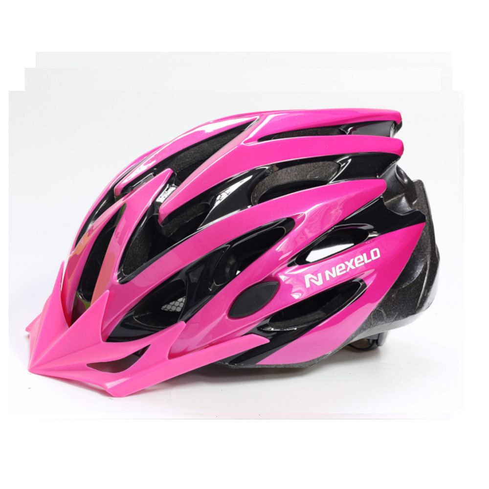 Kask rowerowy STRAIGHT SHINY, roz: M, out-mold, różowo-czarny