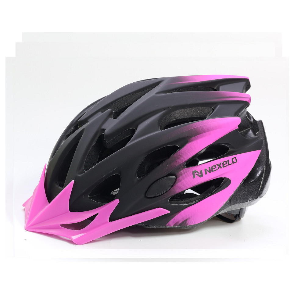 Kask rowerowy STRAIGHT MATT, M (55-58 cm), out-mold, czarno-różowy