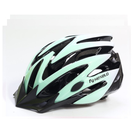 Kask rowerowy STRAIGHT SHINY, L (58-61cm), out-mold, miętowo-biały