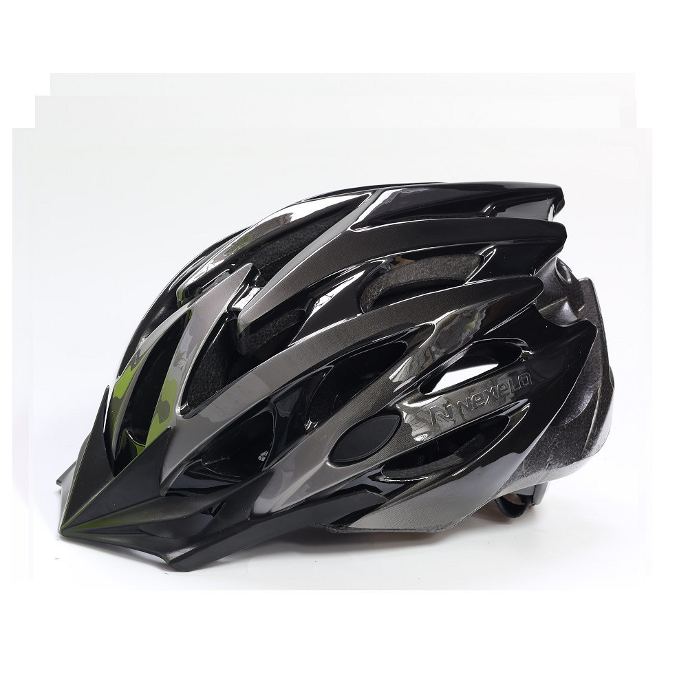 Kask rowerowy STRAIGHT SHINY, L (58-61 cm), out-mold, czarno-szary