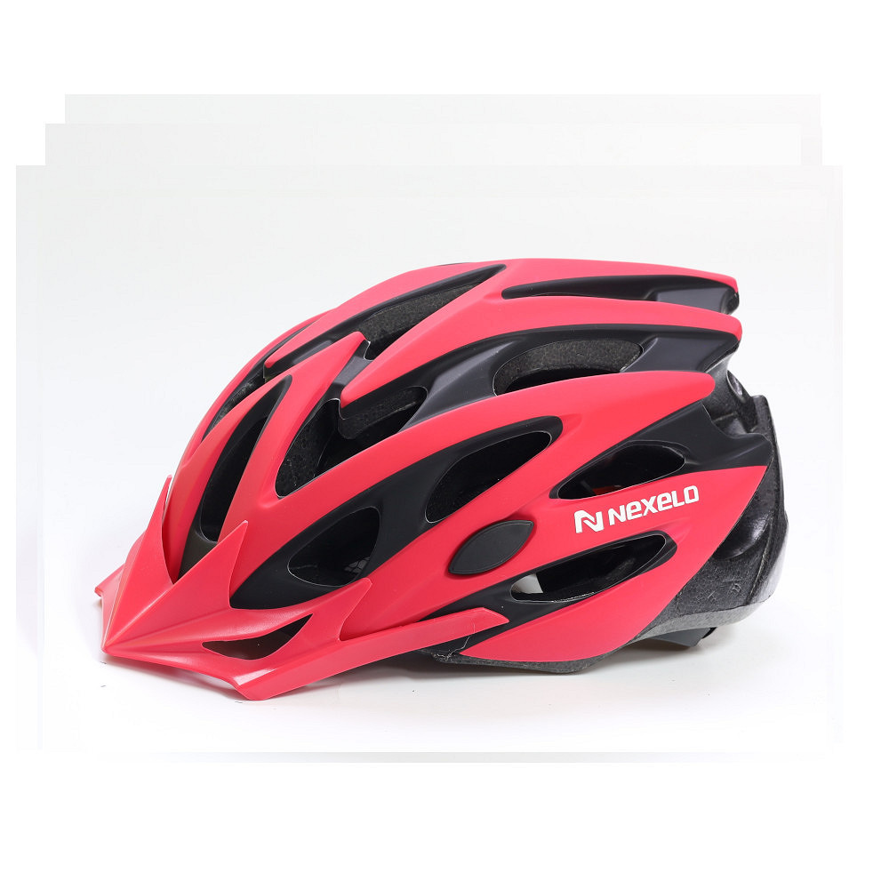 Kask rowerowy STRAIGHT MATT, M (55-58 cm), out-mold, malinowo-czarny