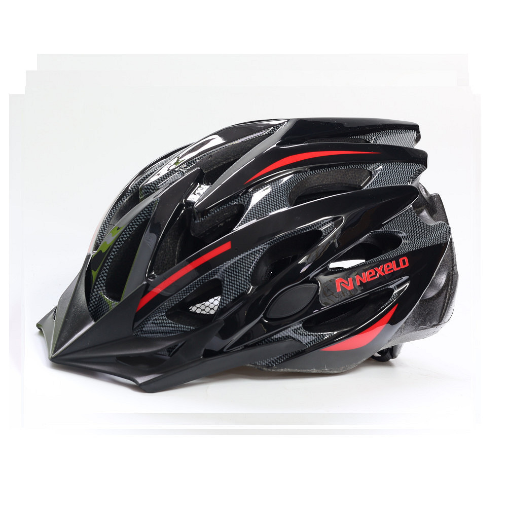 Kask rowerowy STRAIGHT SHINY, L (58-61 cm), out-mold, czarno-czerwony