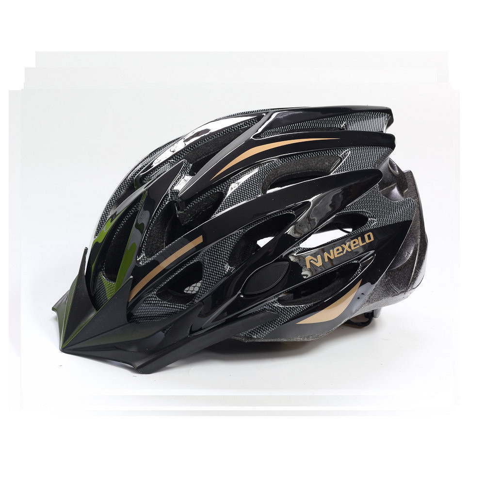 Kask rowerowy STRAIGHT SHINY, M (55-58 cm), out-mold, czarno-platynowy
