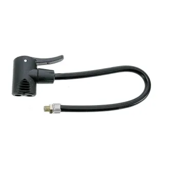 Wężyk pompki z zaciskiem AV/DV/FV, 600 mm, z końcówką AV, czarny