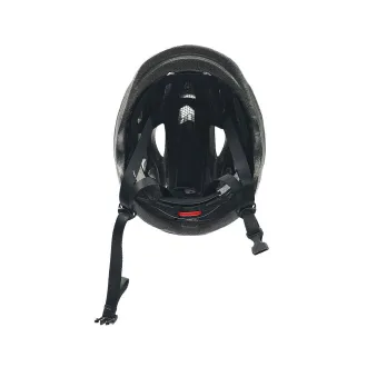 Kask rowerowy dziecięcy VIA MATT, M (53-55 cm), out-mold, kolor czarny z platynowymi ulicami