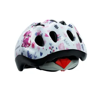 Kask rowerowy dziecięcy FUNNY SHINY, S (48-52 cm), out-mold, kolor biały z różowym pieskiem