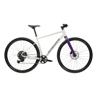 Rower Gravel KROSS ESKER 1.0 FL M (19") 28" szary / fioletowy / połysk 2026