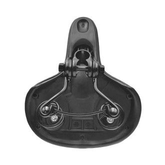 Siodło CITY szerokie na spręż. z jarzm. szyny stal-czarn, 240x200 mm czarne