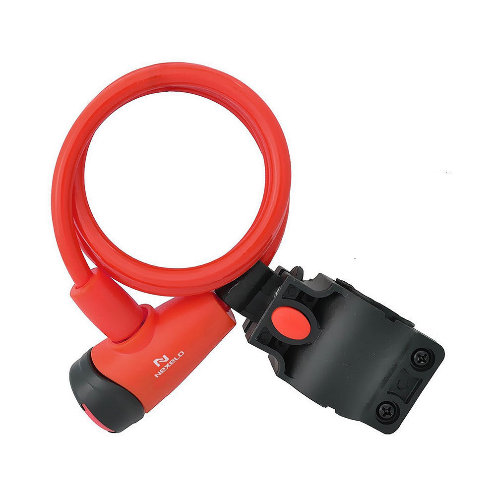 Zamknięcie SPIRALA na klucz fi 8 dł. 1000 mm uchwyt na ramę czerwone