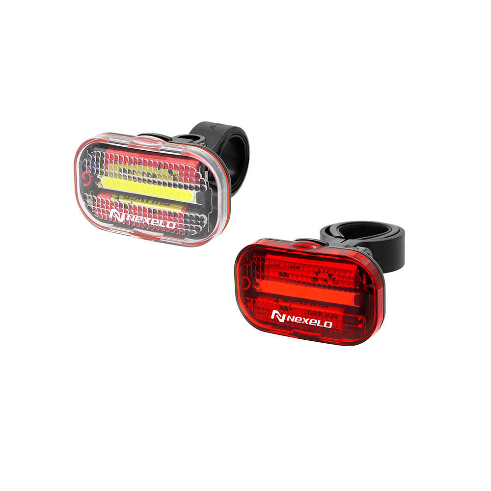 Zestaw lamp bateryjnych przód i tył 15 LED z uchwytem