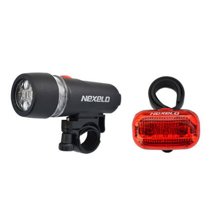 Zestaw lamp bateryjnych przód 5 LED i tył 3 LED