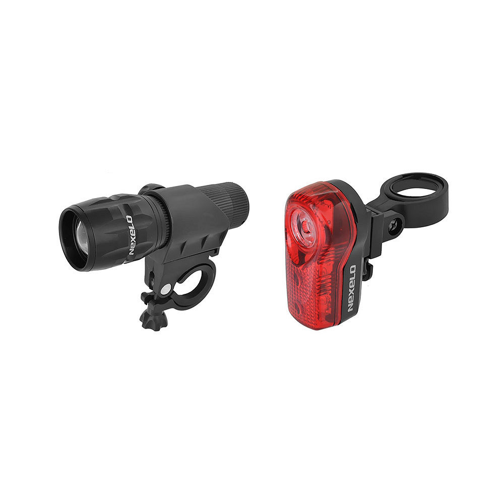 Zestaw lamp bateryjnych przód i tył LED z uchwytem i bateriami