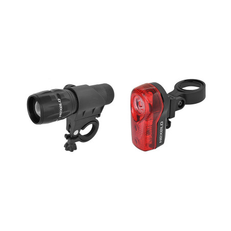 Zestaw lamp bateryjnych przód i tył LED z uchwytem i bateriami