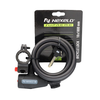 Zapięcie rowerowe NEXELO SUPREME typu SPIRALA na klucz, fi 10 mm, długość 1800 mm