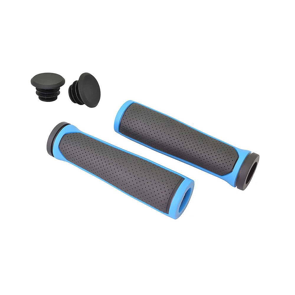 Chwyt kierownicy gumowy 125mm niebiesko-czarne