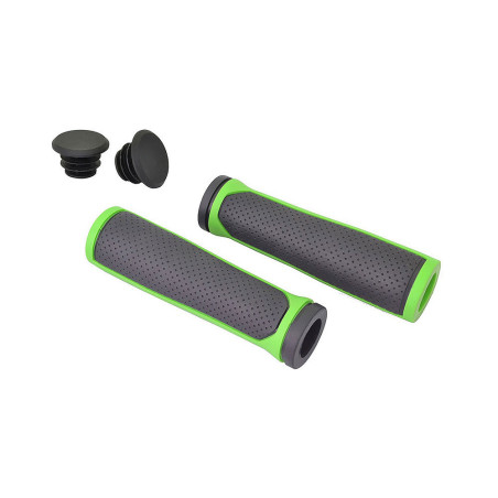 Chwyt kierownicy gumowy 125mm zielono-czarne