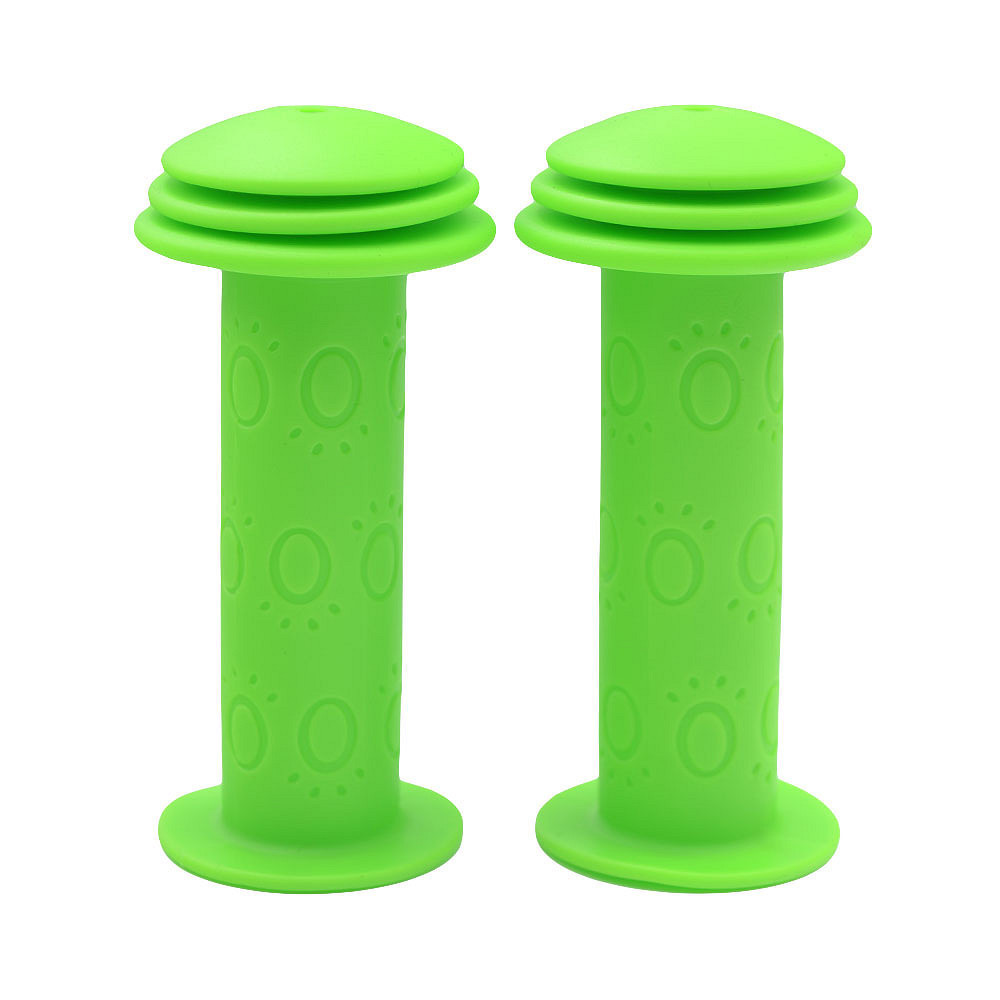 Chwyt kierownicy gumowy dziecięcy z kołnierzem 90mm zielony-neon