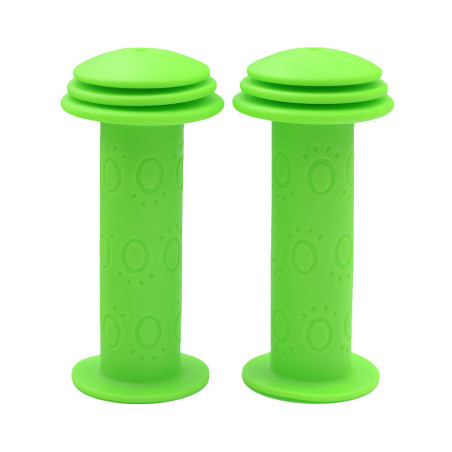 Chwyt kierownicy gumowy dziecięcy z kołnierzem 90mm zielony-neon