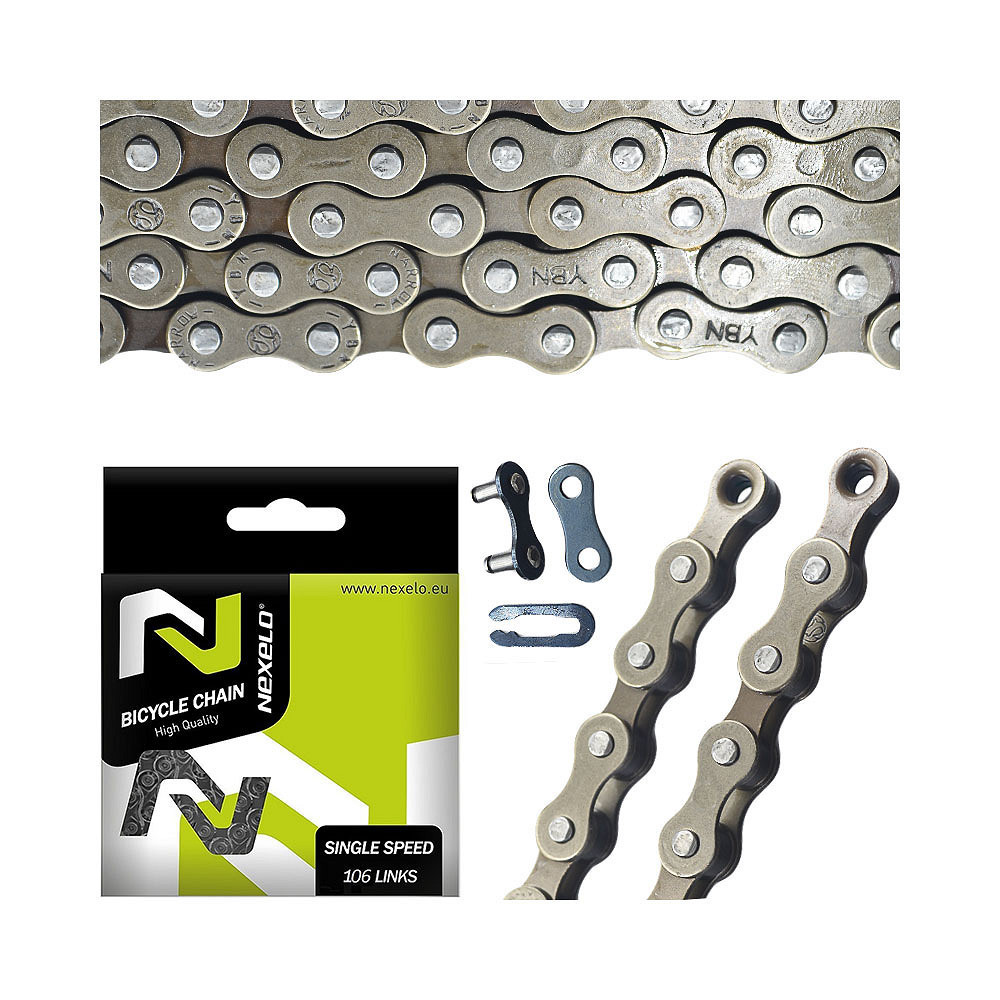 Łańcuch zwykły S410, 106 ogniw 1-rzędowy 1/2 x1/8 cal brązowy